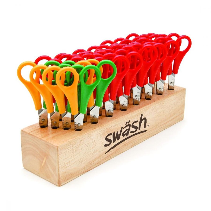 Wooden Scissor Stand with 32 Scissors