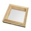 Wooden Square Mirror Trays (3pcs)