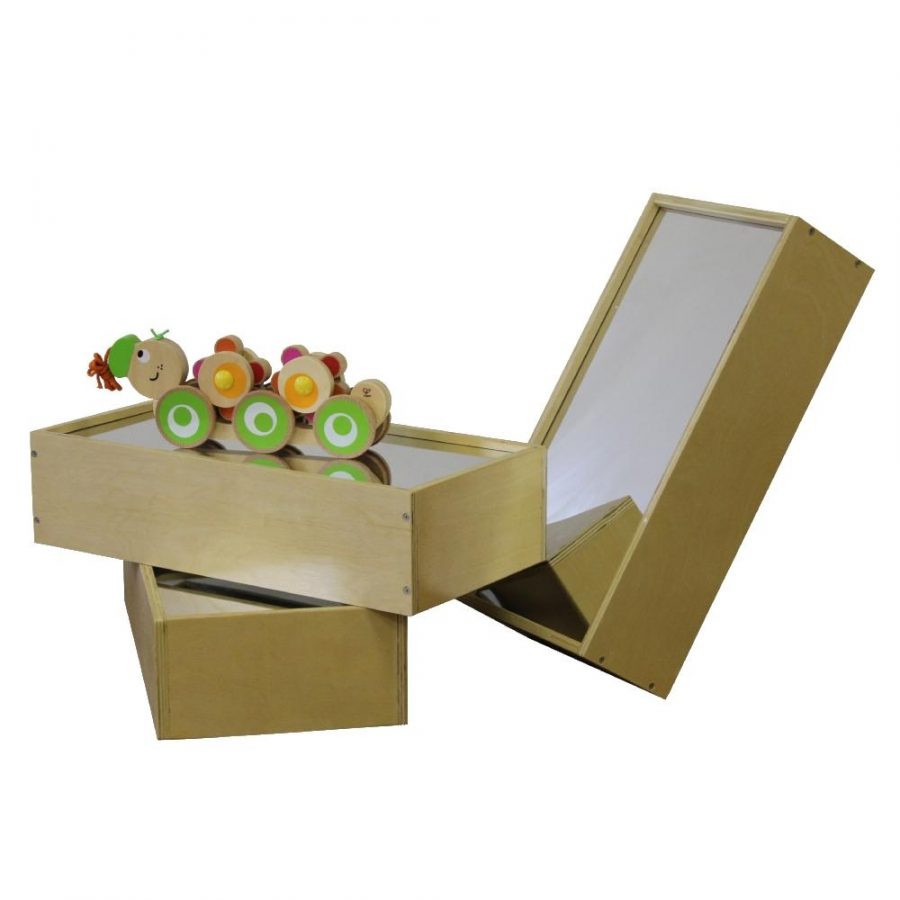 Birchwood Large Wooden Mirror Blocks (Set of 3)