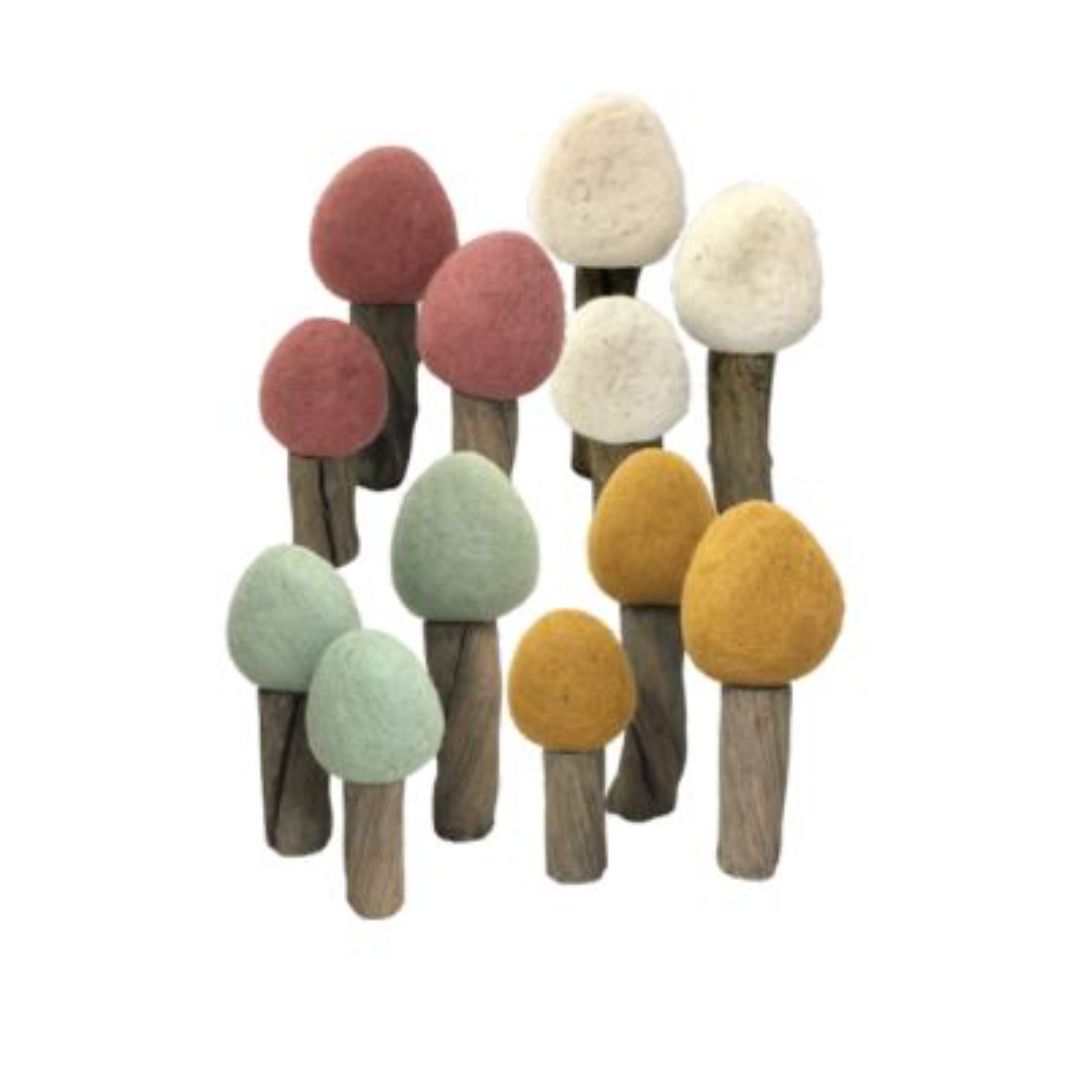 Earth Felt & Wood Forest Trees (12pcs)