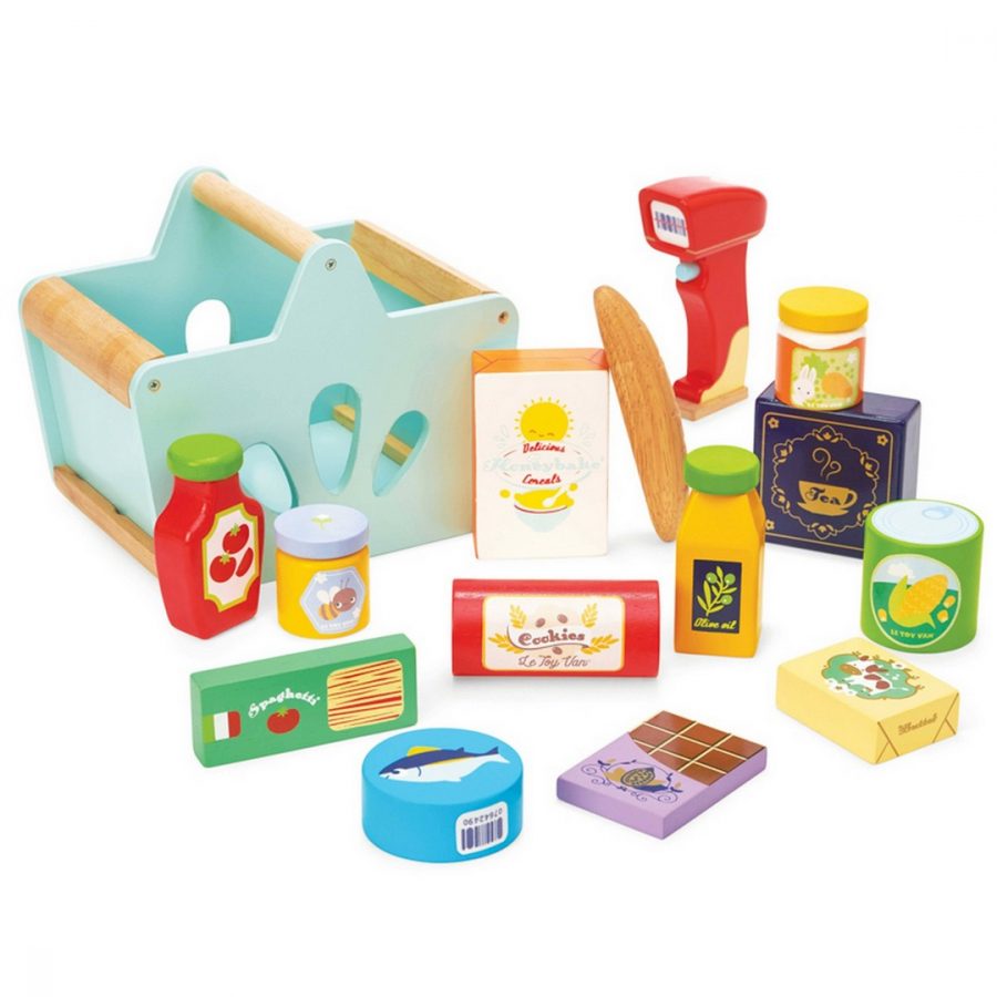 Wooden Groceries & Scanner (15pcs)