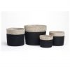 Black and Grey Handmade Jute Storage Baskets (Set of 4)