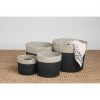 Black and Grey Handmade Jute Storage Baskets (Set of 4) - Image 2
