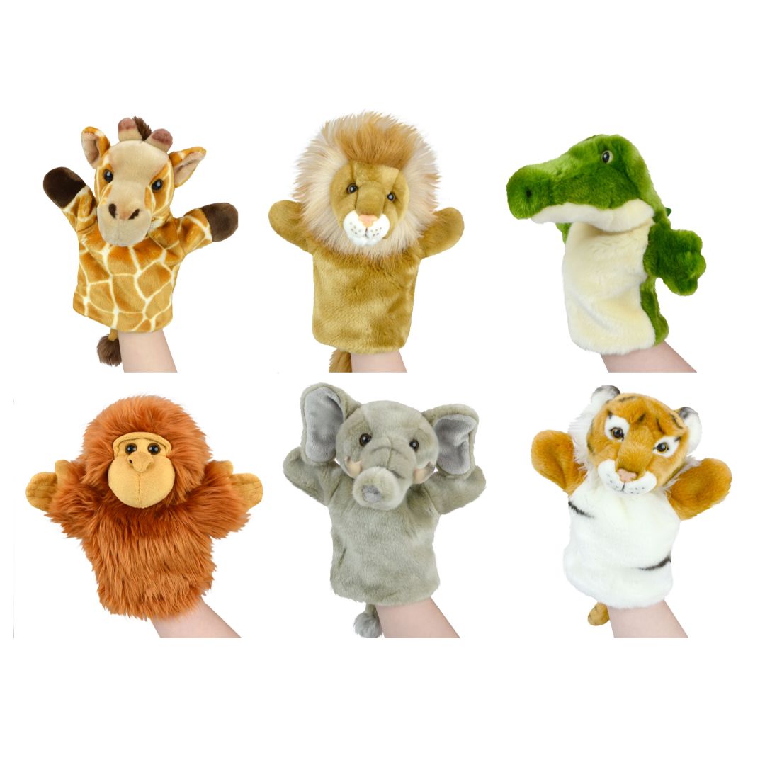 Wild Animals Hand Puppet - Set of 6
