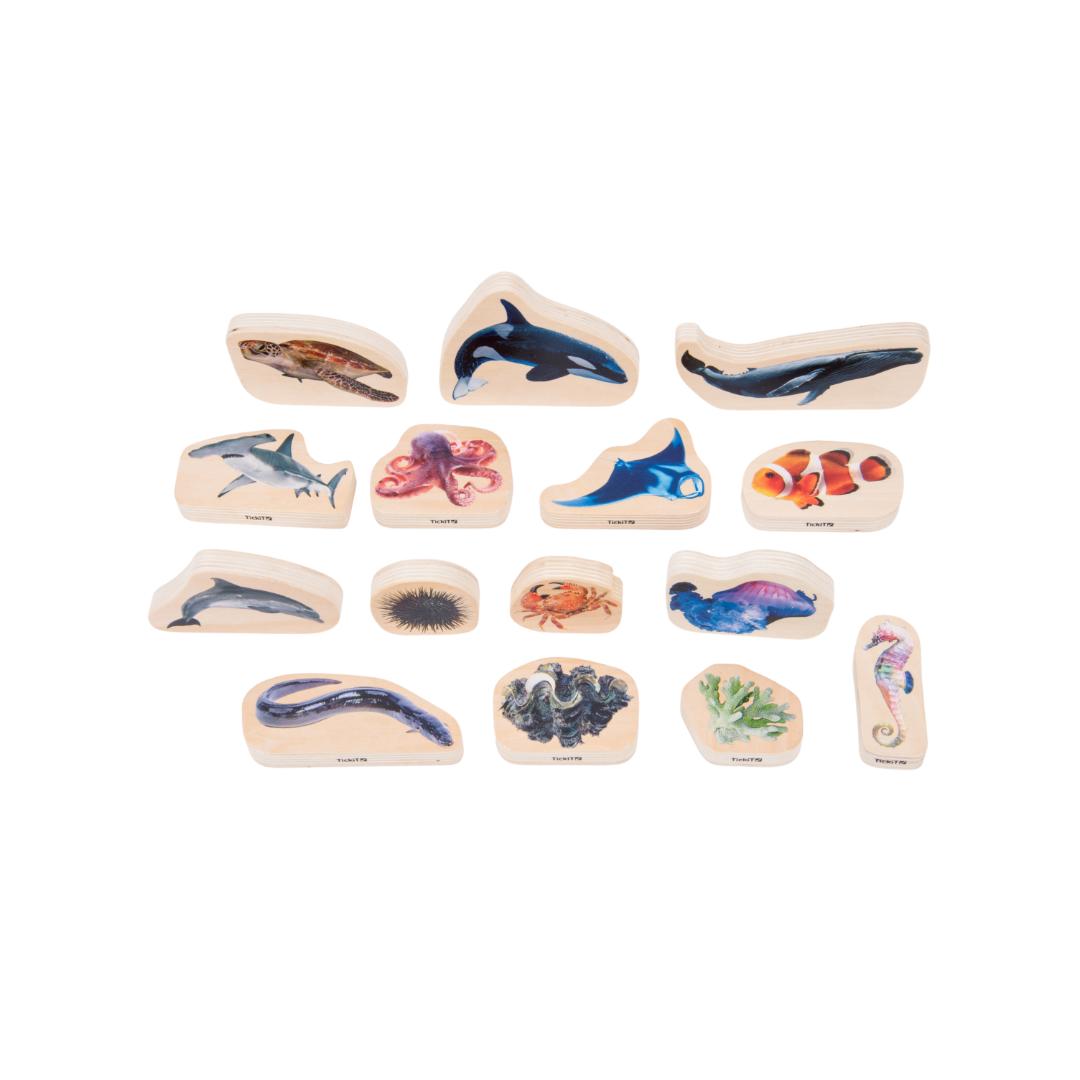 Wooden Sea Life Blocks (15pcs)
