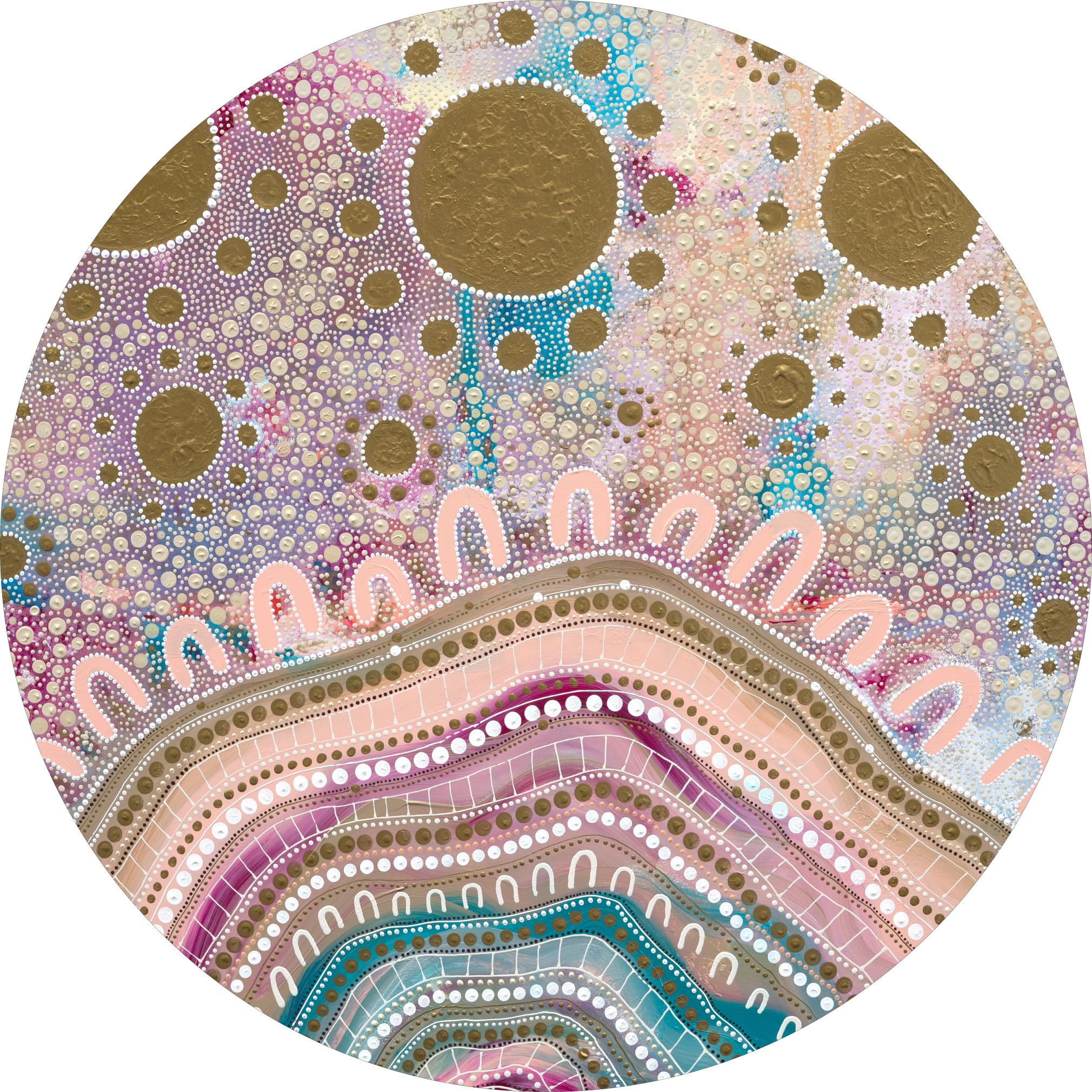 Indigenous 'Representation of Beauty' Rug - Circular 2m dia