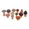 Silicone and Wooden Mushrooms - Set of 12